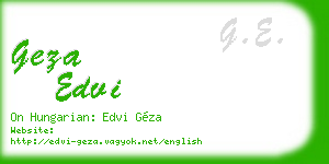 geza edvi business card