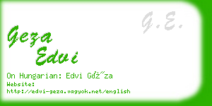 geza edvi business card